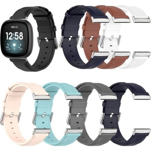 For fitbit versa 3 smart watch band genuine leather strap for fitbit sense/versa3 watchband Bracelet wristband watch Accessories