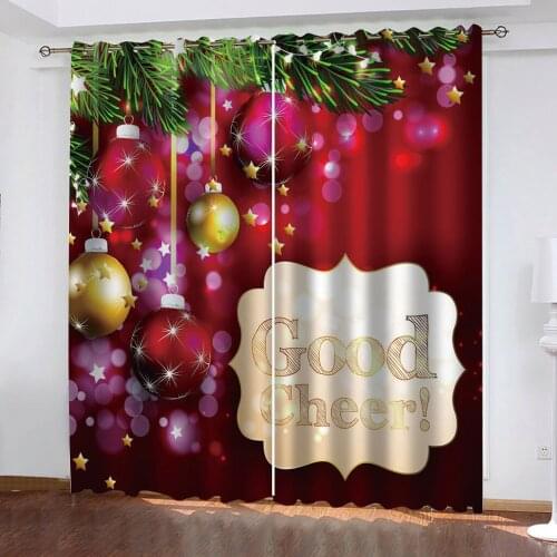 Luxury Blackout 3D Window Curtains For Living Room Bedroom red christmas modern living room curtains