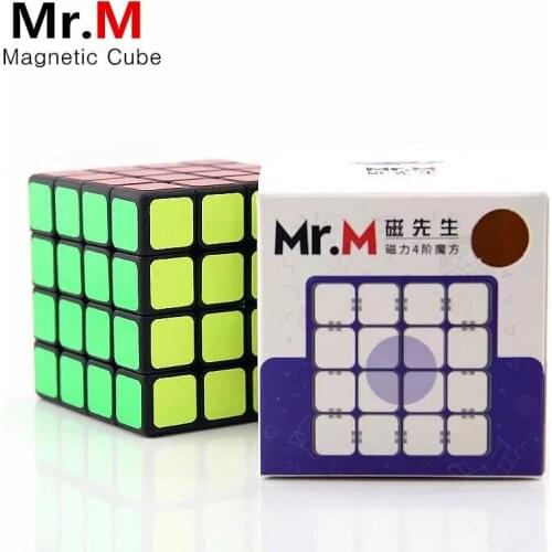 Shengshou sengso Mr.M 4x4x4 Magnetic Magic Cube Black Professional Magnets Puzzle Speed Cubes Educational Toys For Children