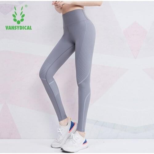Yoga Pant Women Striped Printing High Waist Gym Legging Hip Lifting Fitness Running Tight Workout Compressed Sport Trouser Women
