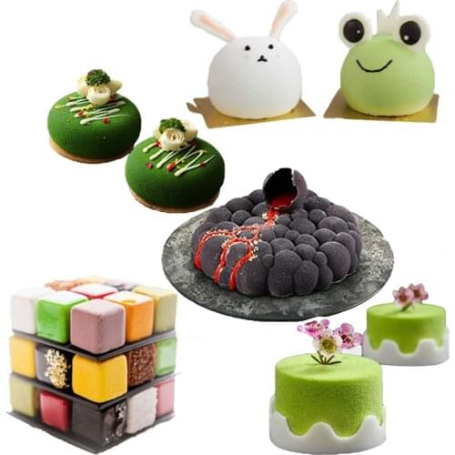 Meibum Multiple Types Geometric Shape Cake Decorating Tools Non-Stick Silicone Mold Party Mousse Baking Mould Kitchen Bakeware