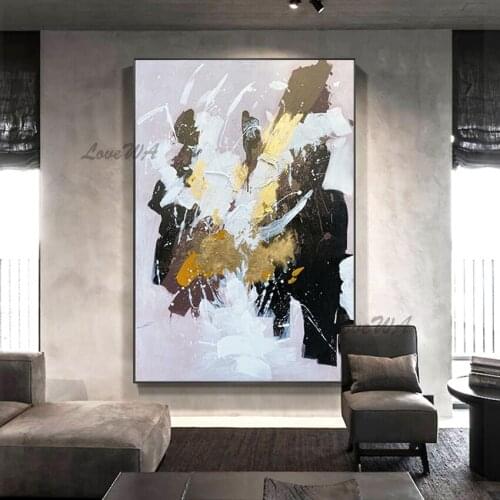 Strong Contrast New Arrival Modern Abstract Painting On Canvas Textured 100% Handpainted Abstract Wall Art Home Decor Unframed