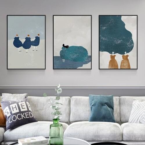 Nordic Small Fresh Abstract Art Posters Prints Wall Pictures Canvas Painting For Children Room Bedroom Kindergarten Home Decor