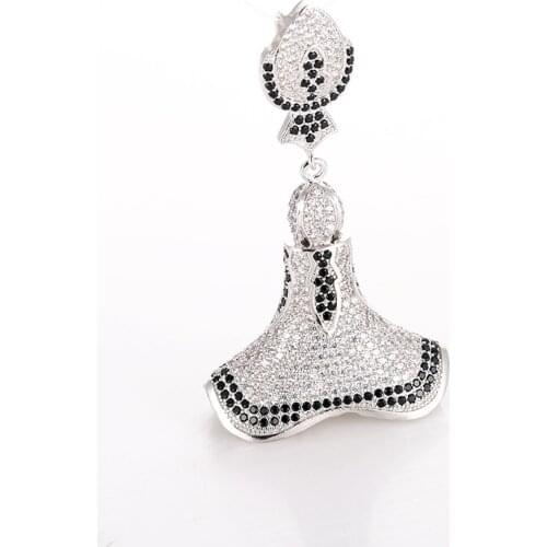 Top quality copper metal micro pave 3A zircon Tower Shape beaded tassels pendant DIY jewelry accessories For necklace making