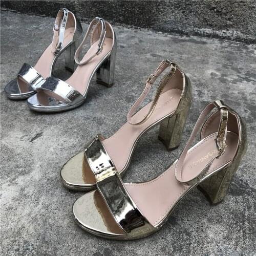 Female Sandal Comfort Shoes for Women High Heels 2021 Summer Large Size Girls Leather Sexy Beige High-heeled New Block Fashion