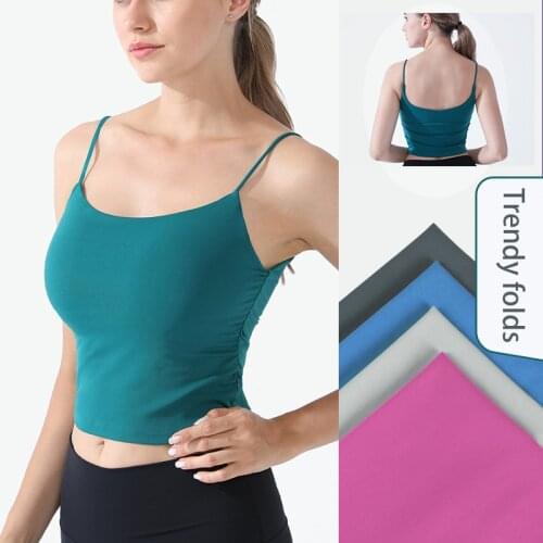 Yoga Vest Women Fitness Sports Underwear Gym Sport Workout Running Push-up Cross-Back Crop Bra Solid Color Fitness Top