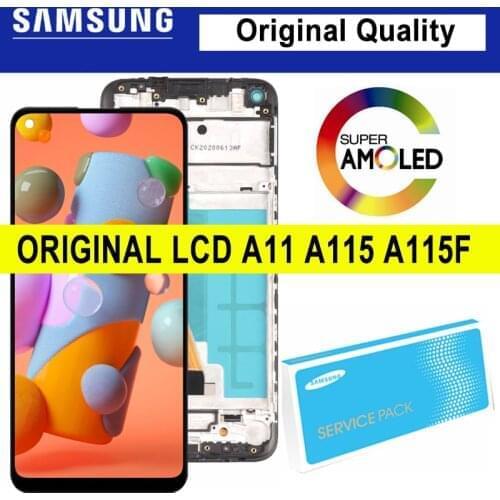 100% Original A11 LCD with frame For Samsung Galaxy A11 A115F A115F/DS Display Touch Screen Digitizer Assembly Repair Parts