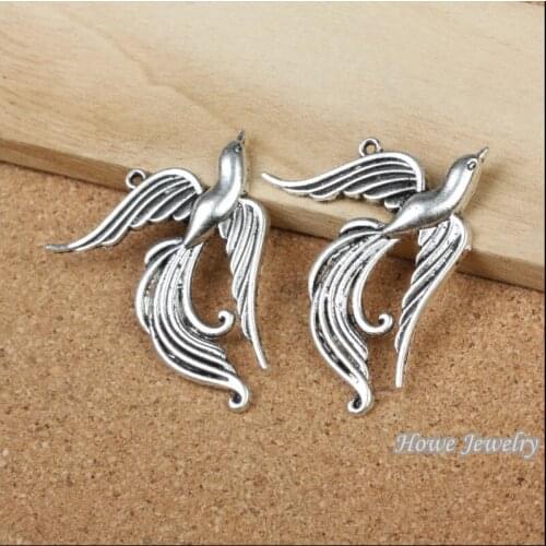 15 pcs Vintage Charms Phoenix Pendant Antique silver Fit Bracelets Necklace DIY Metal Jewelry Making