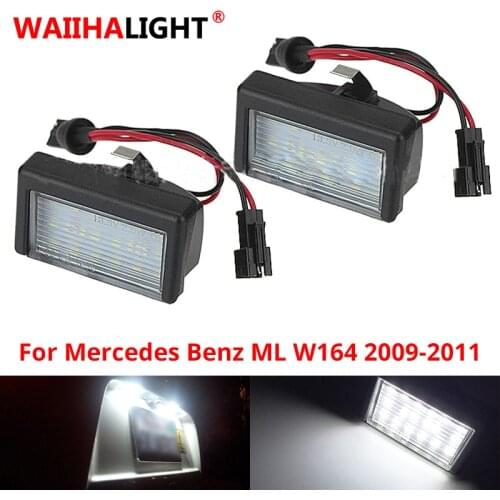 2Pcs/set Error Free License Plate Light Number Lamp For Benz Mercedes W164 ML 2009-2011 Exterior Light Accessories