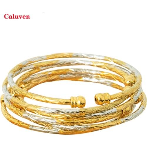 3MM Silver Bangles Dubai Bangles For Women Indian Gold Bangle&Bracelet Ethiopian Bridal Jewelry Gifts