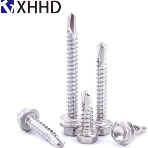 410 Stainless Steel External Hex Self Drilling Screws Hexagonal Thread Self Tapping Drill Tail Bolt Fastener M4.2 M4.8 M5.5 M6.3