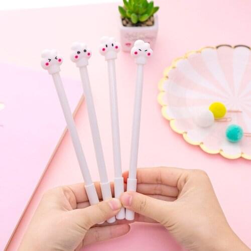 8 PCs Cartoon Cute Cloud Student Gel Pen Ball Pen Black Student Stationery Gel Pen Wholesale