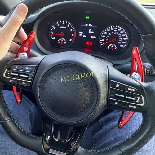 For 2018-2021 Kia Stinger CK Aluminum Steering Wheel Paddle Shifter Extension Red