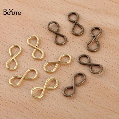 BoYuTe (200 Pieces/Lot) 16*7MM Metal Brass 8 Shaped Connector Charms DIY Handmade Jewelry Materials Wholesale