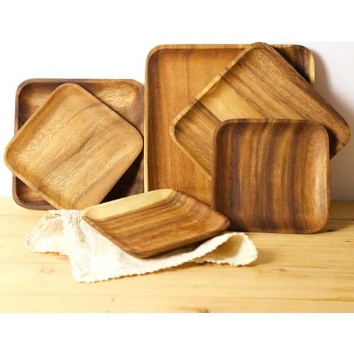 Whole Wood Irregular Solid Wood Pan Plate Fruit Dishes Saucer Tea Tray Dessert Dinner Plate Tableware Set
