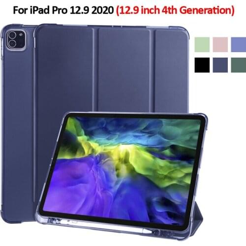 For iPad Pro 2020 Case 4th Gen.12.9" Leather Cover Fold Stand Smart Cover for Funda iPad Pro 12 9 2020 Case with Pencil Holder