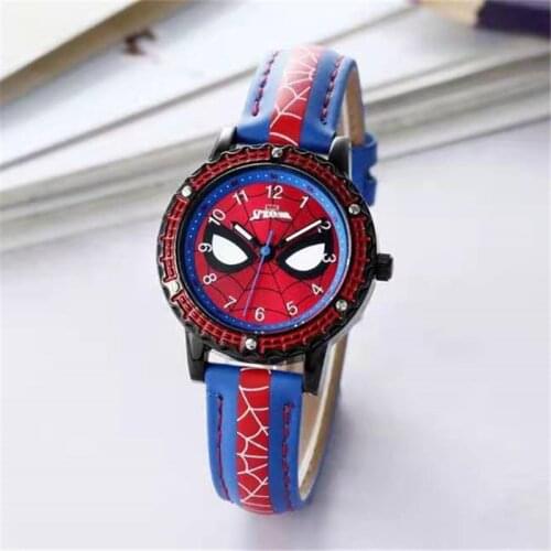 Avengers Childrens Cartoon Watch Boy Primary School Clock Marvel Spiderman Quartz Watch Luminous Pointer Boys WristWatch