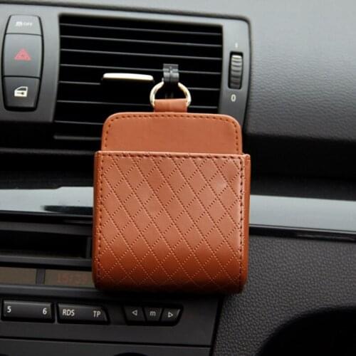 PU leather car socket vents trash can car phone seat bag storage bag for Volkswagen POLO Tiguan Passat Golf EOS Scirocco