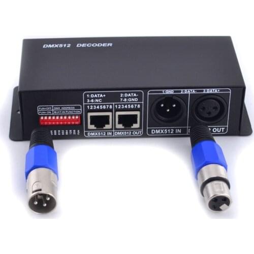 10pcs/lot DHL DMX512 Controller Decoder 4 Channels 8A led rgb controller DC12V-24V For LED strip