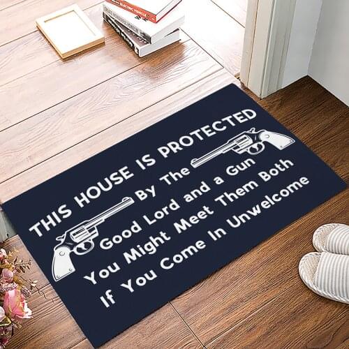 Western Protection Text Doormat for Entrance Door Bathroom Hallway Non-Slip Rugs Home Decor Kitchen Mats