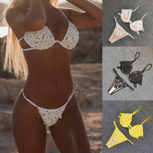 Womens swimsuit steel bracket hollow solid petal Swimsuit Bikini summer bikini youth series swimsuit womens suit 2021