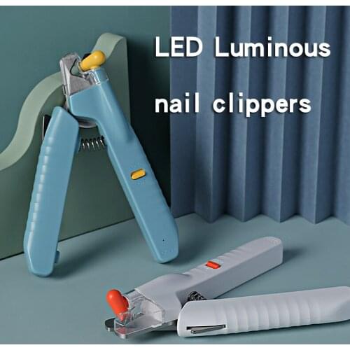 Pet Nail Clippers LED Light USB Charging Blood Line Convenient Dog Cat Nail Polisher Pet Supplies