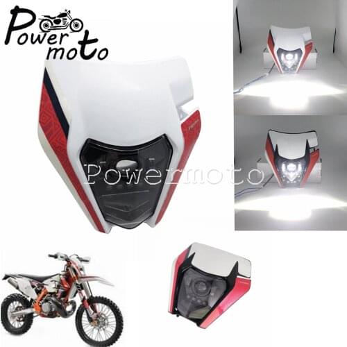 Motocross LED E8 Dual Sport HI/LO Beam Running Head Light For Enduro EXC XC-F EXC-F SX SX-F 125 300 350 500 690 2008-2020