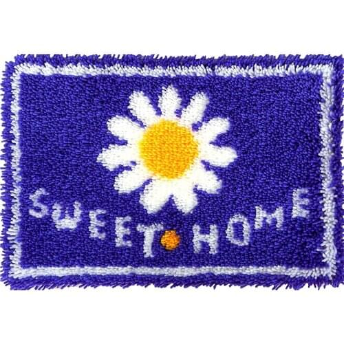 Latch Hook Kits for Adults and Kids with Printed Flowers Pattern Relaxing Fun Hobby Kit Including Hooks kits Home Deocration