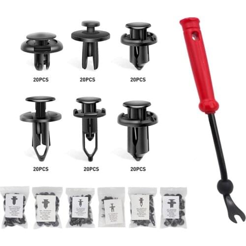 NEW 8 inch 120Pcs Mixed Car Fastener Clips Vehicle Retainer Rivet Door Panel Fender Liner Bumper Trim Plastic Auto Accessories