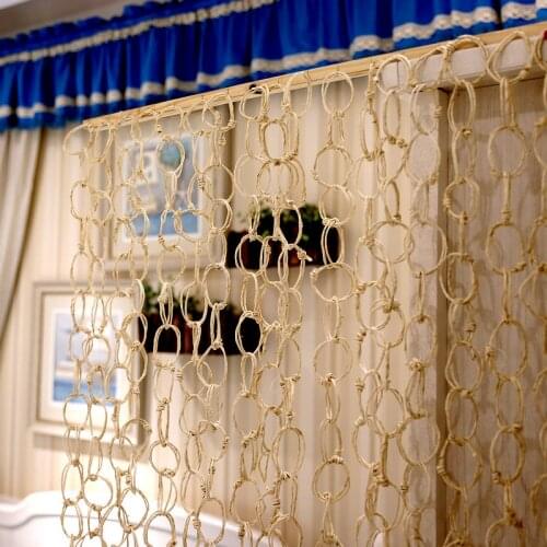 Handmade Woven Straw Curtain Props Hanging Decorative Partition Wall Decor Curtain Floating Window Line Curtain Home Decor