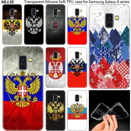 Russia Flag Emblem Silicone Case For Samsung Galaxy A50 A30 A10 A40 A6 A8 Plus A9 A5 A7 2018 2017 2016 Note 9 8 Fashion Cover