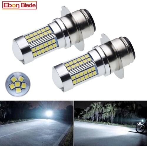 2Pcs P36D LED Motorcycle Headlight 3030 66SMD With Projector White 6000K Light Bulb For Motorbike Motor High Low Beam 6V 12V 24V
