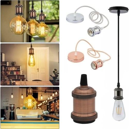 Vintage Flexible Chandelier Lamp Holder Indoor Lighting Base Accessories E27 Screw Ceiling Light Fitting Retro