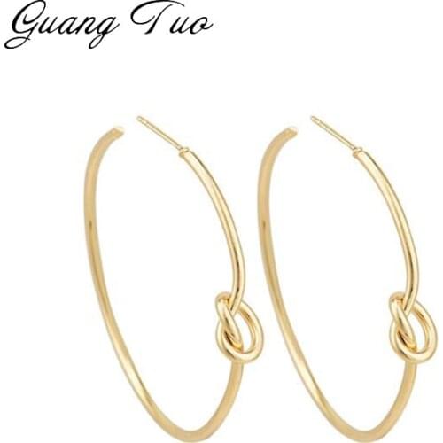 New Fashion Round Knot Earrings Personality Ladys Ear Ring Jewelry Big Circle Simple Earrings For Women Wholesale Brincos