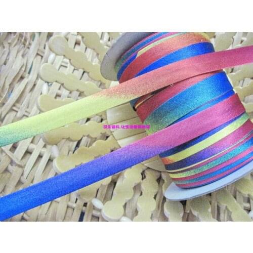 10 Meters/Lot Polyester Rainbow Air Bush Color Single Fold Bias Tape, Bias Binding 15mm Width For Craft Making And Diy
