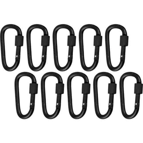 10pcs Carabiner Clips Hiking Camping Karabiner D-Ring Snap Hook Clasps