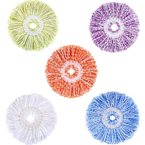 5 Pcs Rotating Mop Head Pads Replacement Microfiber Spin Mop Head Refills Round Cloth Rag Household Cleaning Tool