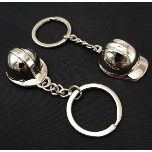 FREE SHIPPING by FEDEX 100pcs/lot Metal Helmet Keychains Zinc Alloy Safety Helmet Keyrings Keyholders Workers Gifts