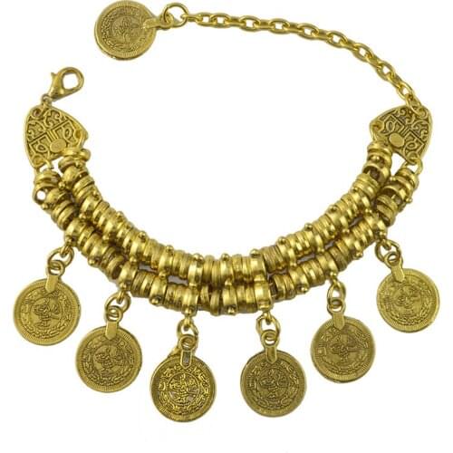 Retro Coins Tassel Bracelet Anklet Women Jewelry Fashion Carved Flower Anklets Girl Dance Beach Baracelets Lady Birthday Gift