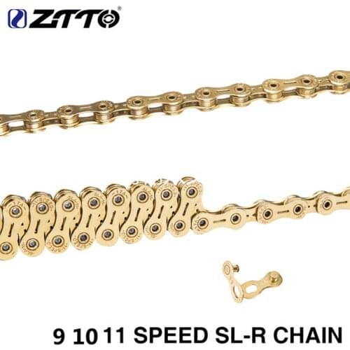 Mountain bike 9 10 11speed chains ultralight hollow bicycle parts golden SLR Chain for SHIMANO/Campanolo/SRAM 9s 10s 11 system