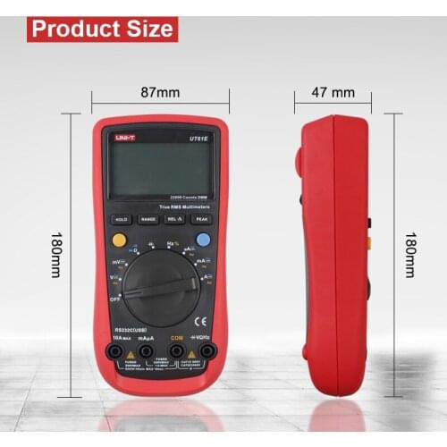 UNI-T UT61E Digital Multimeter PC Connect AC DC Voltage Meter Data Hold Mode 22000 Display Count LCD Screen High Reliability