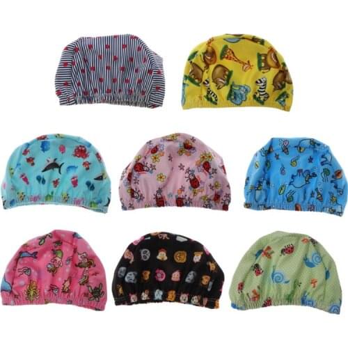 85DE Baby Newborn Swimming Hats Infant Cartoon Printed Swimming Hats Bathing Waterproof Hats For Children Boys Girls Pool 0-6Y