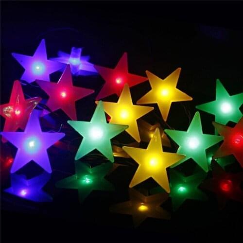 7M 50Led Solar String Lights Cream White Star Pendant Outdoor Garden Holiday Solar Powered Garland Lamp