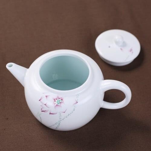 China Jingdezhen tea pot kettle drinkware Kung Fu infusers filter cooking tools ceramic Kung Fu white small one person tea set