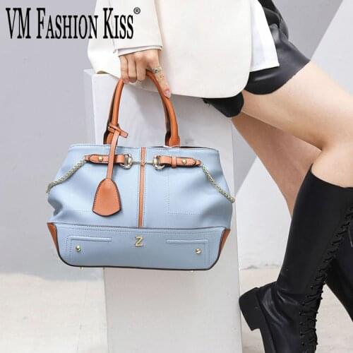 Classic Retro Large Capacity Microfiber Portable Handbag NO LOGO Chain Decoration European American Style Shoulder Messenger Bag