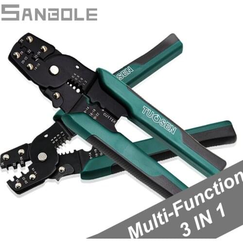 Terminal Pliers Peel Line More Function Crimping Pliers Cold Pressure Peel Wire Press Clamp Terminals Green
