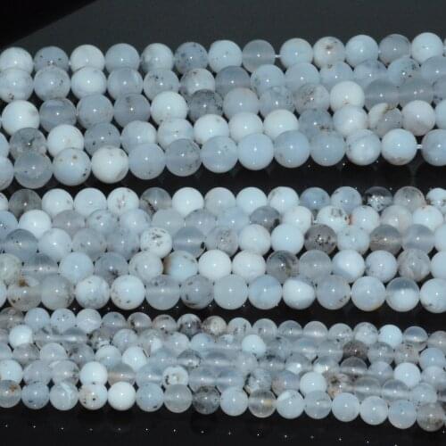 Natural Milky White Common Opal Loose Round Beads 10mm