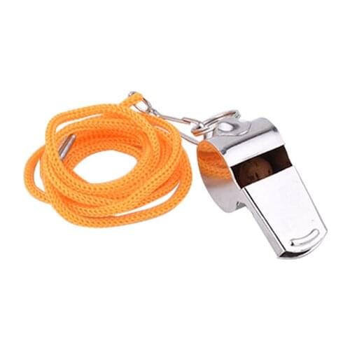 Metal Referee Whistle Sports Soccer Football Volleyball Basketball Rugby Cheerleaders Stainless Steel Rope Survival Equipment