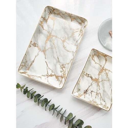 Marble Tray Storage Decoration Dressing Table Decoration Soft Decoration Small Accessories Bedroom Dining Room Decoration