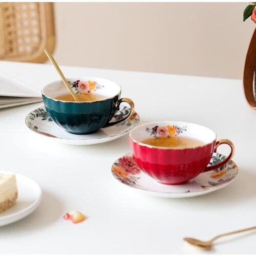 European Light Luxury Ins Style Tea Cups and Saucer Sets Ceramic Coffee Cup Set